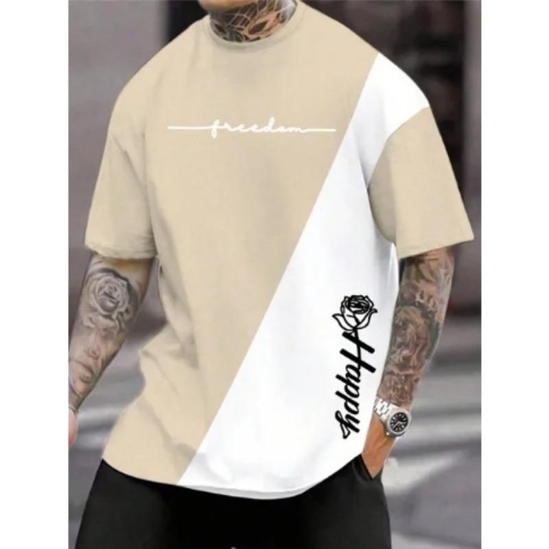 Летний круглый вырез с 3D-принтом, модные повседневные мужские футболки с коротким рукавом