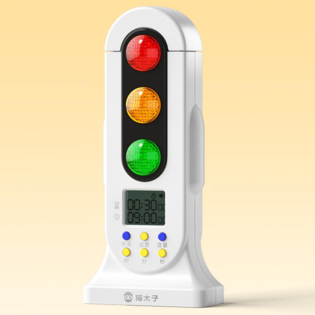 Traffic Light Visual Audio Digital Timer, LCD Display Volume Adjustment, for Kids Classroom Home Kitchen Game