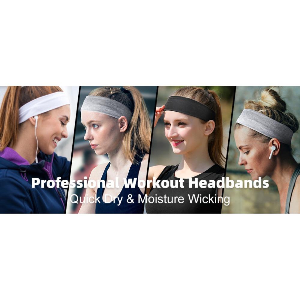Однотонная эластичная повязка на голову Нескользящая повязка для йоги Горячая распродажа Повязка для волос Унисекс