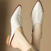 Ladies' French Retro Pointed Mouller Shoes - Elegant Thick Bottom Middle Heel, Non Slip Rubber Bottom, White Four Seasons Versatile Casual Dress Shoes
