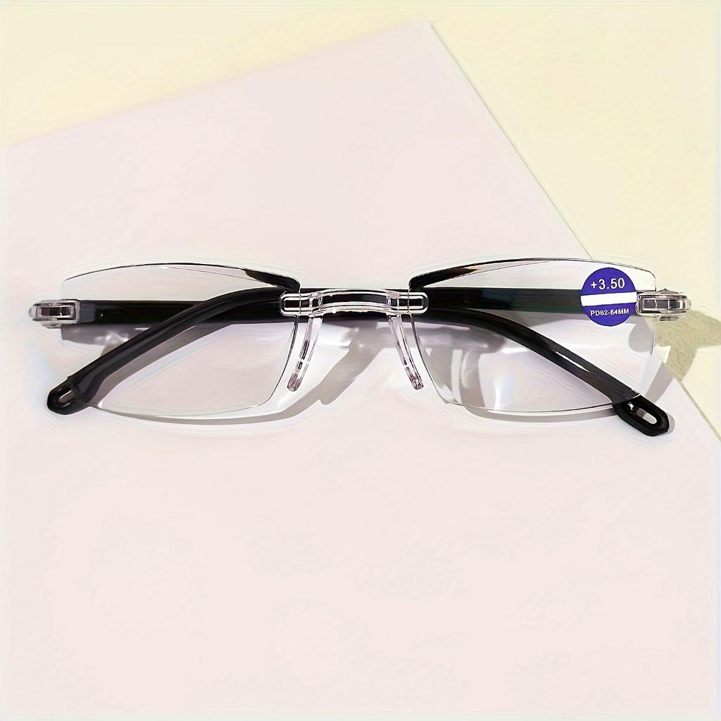 3Pcs Stylish Rimless Reading Glasses With Blue Light Blocking Frameless Fashionable Readers For Men & Women