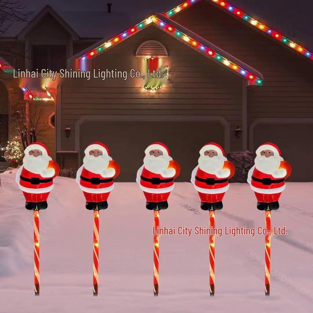2025 Солнечные Рождественские Санта и Снеговик Светящиеся Гирлянды для Наружного Декора