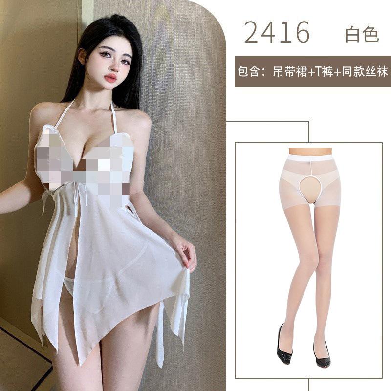 Sexy lingerie pure perspective mesh sexy suspender lace hot fun