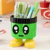 Милый мультяшный держатель для ручек с ножками, большой вместимости, круглый настольный органайзер для школьных и офисных принадлежностей, декоративная коробка для хранения на столе
