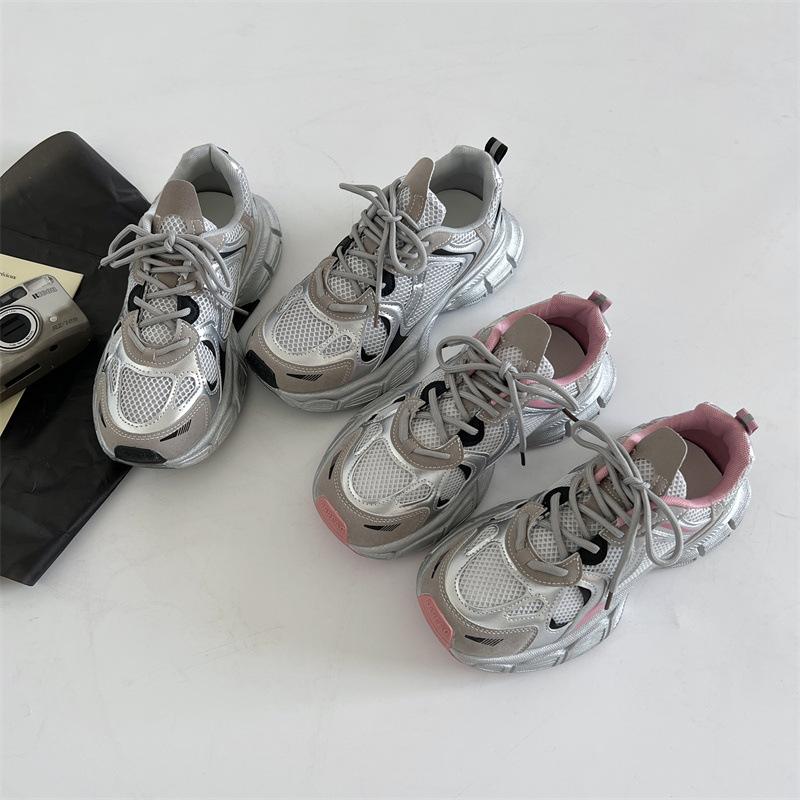 Ретро Париж шоу ноги маленькая платформа папы обувь женская новинка 2025 весна и осень легкий увеличивающий рост универсальная спортивная обувь