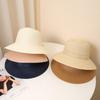 Womens Beach Sun Hat Summer Straw Hat with Bow, Adjustable Head Circumference, Wide Brim, Breathable, Travel Foldable Sun Hat
