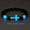 Hot selling volcanic stone glow-in-the-dark vintage bracelet multi-colored luminous cross bracelet ornaments charm bracelet