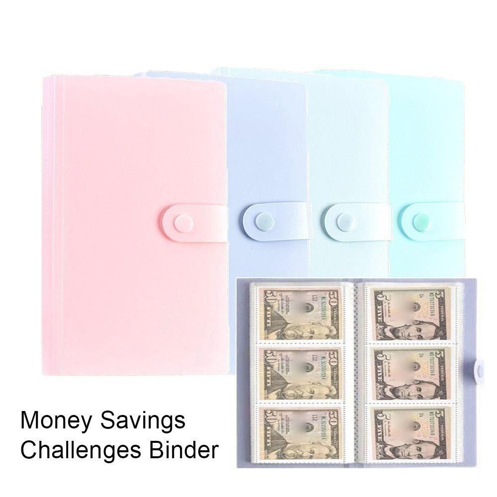 1Pcs Portable Money Savings Challenges Binder Waterproof Budgeting Planner Book Money Album Fun Way