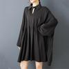 Long Sleeve Plus Size Vintage Black New In Dresses for Women Casual Loose Midi Spring Autumn Dress