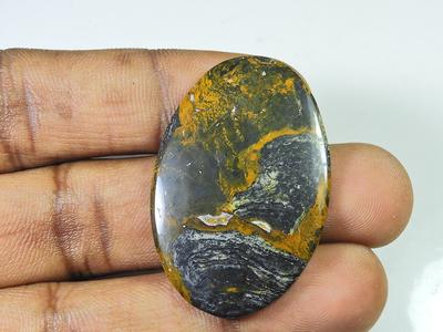 40Cts. Натуральный Питерсит Агат Овальный Кабошон Россыпью Драгоценный Камень 26X41X03MM SK-943