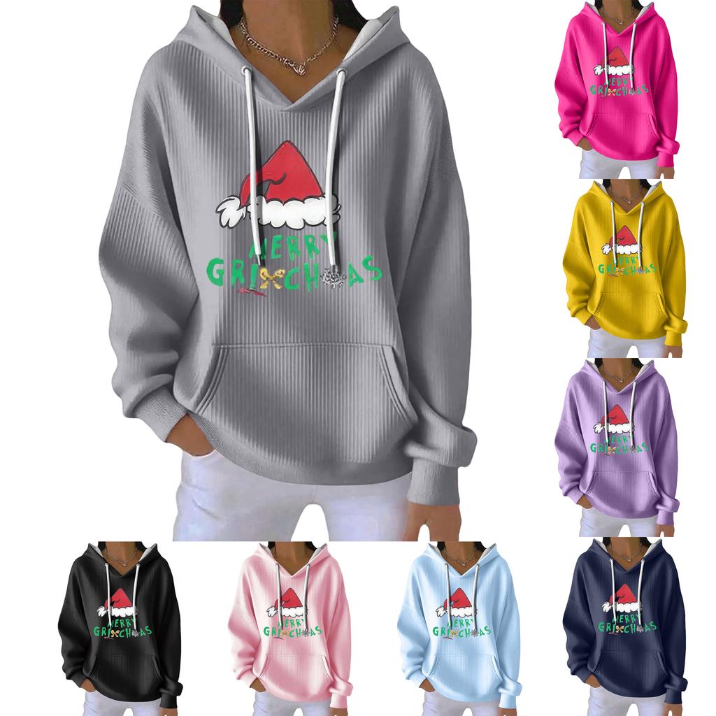 Women's Fashion Casual Christmas Angel Print Pullover Long-Sleeve Sweatshirt