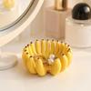 xiaobudian 3D Printed Banana Fruit Bowl, Large Capacity Tray Holder, Decorative Shape Food Serving Plate for Kitchen, Dining Table