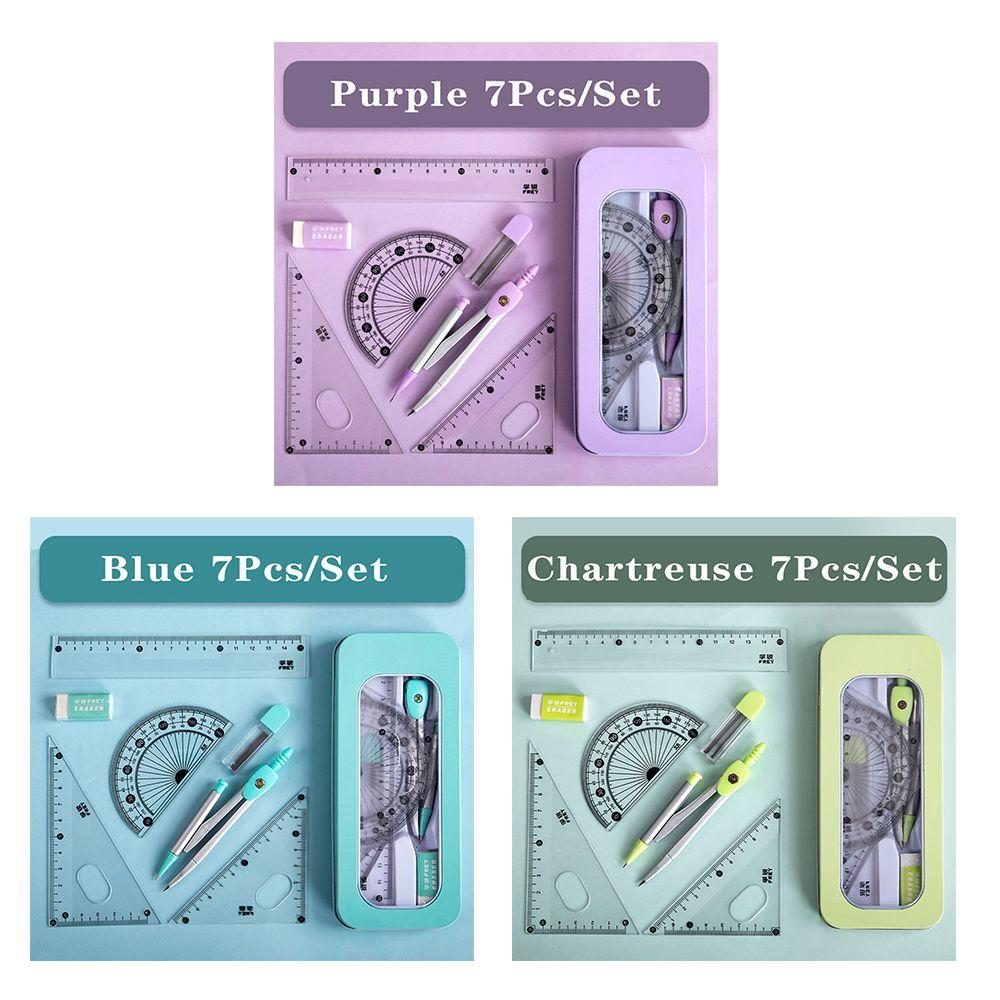 Математика Обучение Канцелярские товары Школьные принадлежности Ластик Линейка Циркули Набор Измерительная линейка Чертежные инструменты
