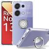 Чехол - E.F.CONNECTION - Для Xiaomi Redmi Note 13 Pro 4G - Ударопрочный - Прозрачный силикон - Вращающееся кольцо 360°