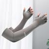 Two Fingers with Exposed Half Finger Ice Sleeves Sun Protection Anti-UV Arm Sleeves  For Women