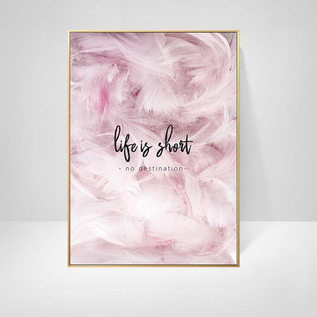 Pink Peony Canvas Painting Poster and Print Flower Letter Quote Nordic Wall Art Floral Picture Bedroom Decor Home Decoration Art