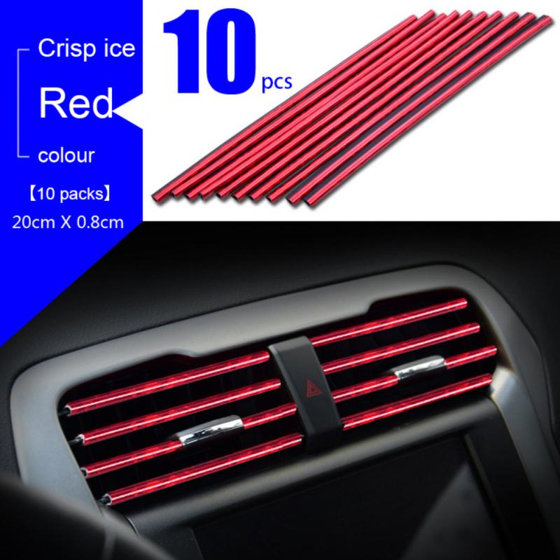 10 шт., декоративные полоски для автомобильных воздуховыпускных отверстий, модификация интерьера автомобиля «сделай сам», модернизация автомобиля, хромированный цвет, Стайлинг автомобиля