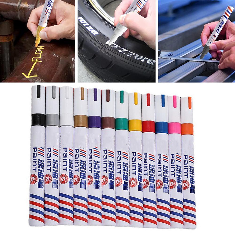 Oil Based Paint Markers,Auto Paint Car Scratch Repair Pen,Oil Paint Pens For Rock Painting, Glass, Wood, Plastic, Metal, Ceramic