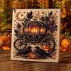 Interactive Parent Child Crafts Halloween Faux Pearl Art Kit, Pumpkin Ghost DIY Painting Theme Bead 3D Craft Set for Adults, Handmade Wall Stress