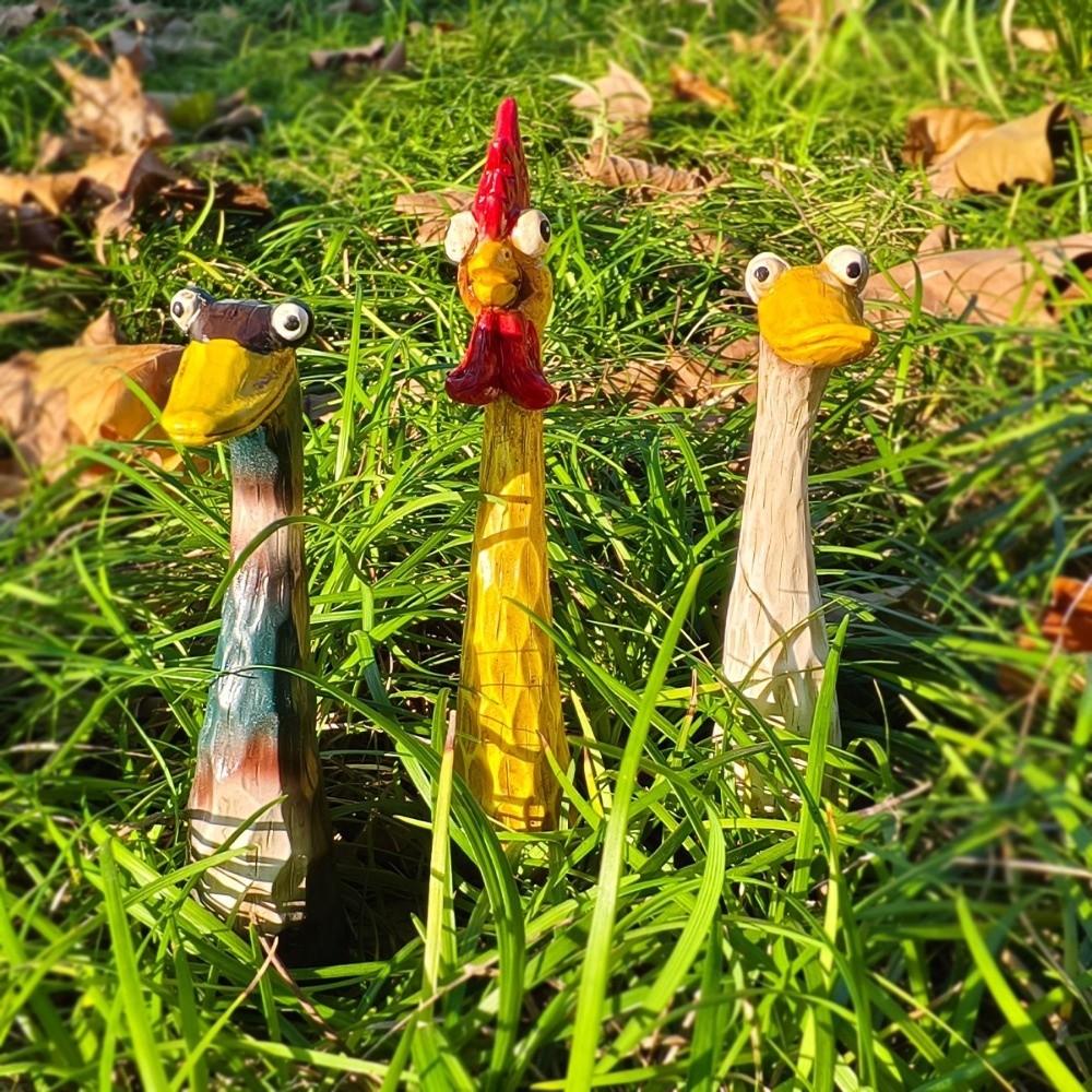 Resin Crafts Duck Goose Ornaments Weatherproof Animal Statues  Patio Decor