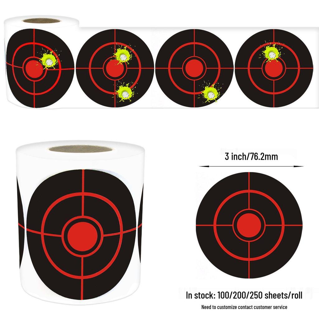 3-Inch Fluorescent Yellow Splatter Target Stickers for Shooting Practice