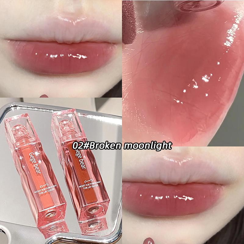 Gege Bear Mirror Lip Gloss Увлажняющая стеклянная помада Стойкий цвет для губ