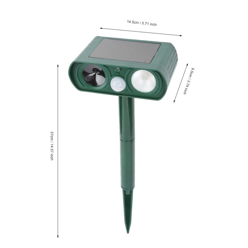 Protecteur de jardin, répulsif ultrasonique pour animaux avec détection de mouvement, lampes LED clignotantes à énergie solaire, construction