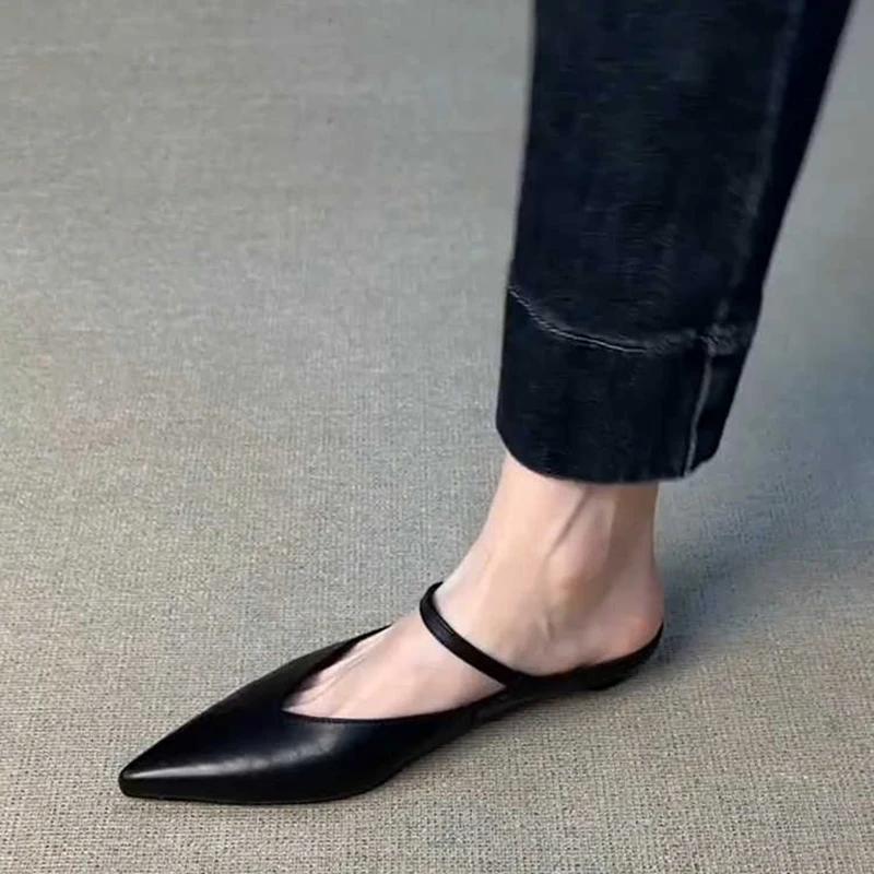 Летние женские мюли-шлепанцы с закрытым носком, модные, неглубокие, слипоны, удобная женская обувь