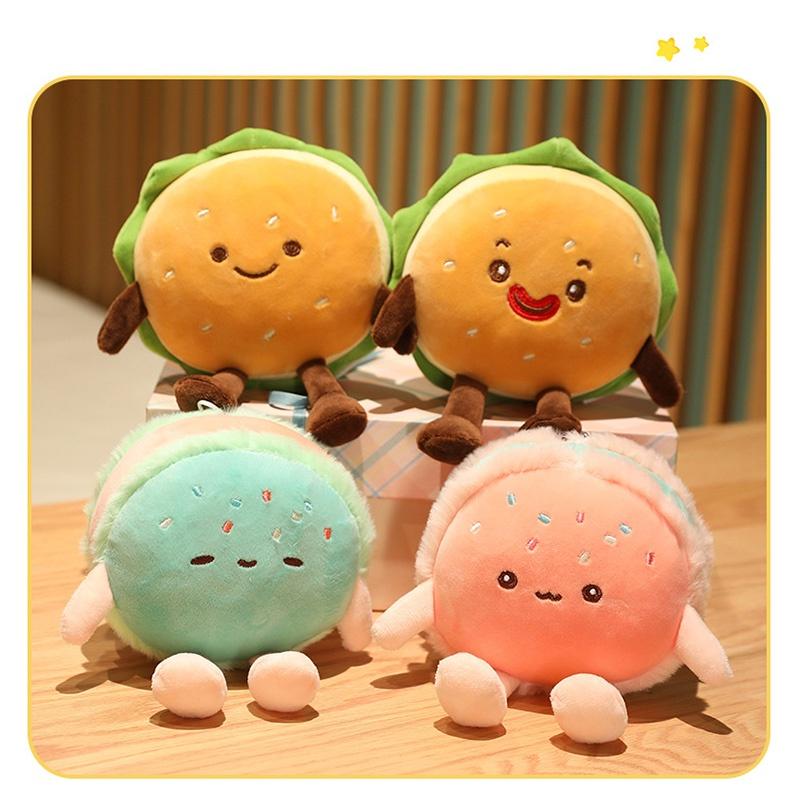 Cartoon Hamburger Plush Cushion With Short Plush Material For Home Decor And Comfort