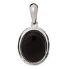 [R0786] - Серебряный кулон "Меган" серебряный оникс (родиевое покрытие) - 18х14 мм