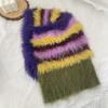 Радужная плетеная мохеровая балаклава, шарф, интегрированная осенне-зимняя теплая защита ушей, длинные пушистые шапки для мужчин и женщин
