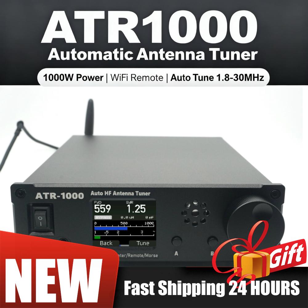 AMNVOLT ATR1000 1000 Вт 1,8-30 МГц Автоматический антенный тюнер Легкий КВ коротковолновый радио тюнер Поддержка WiFi 2,4 ГГц / Пульт дистанционного управления