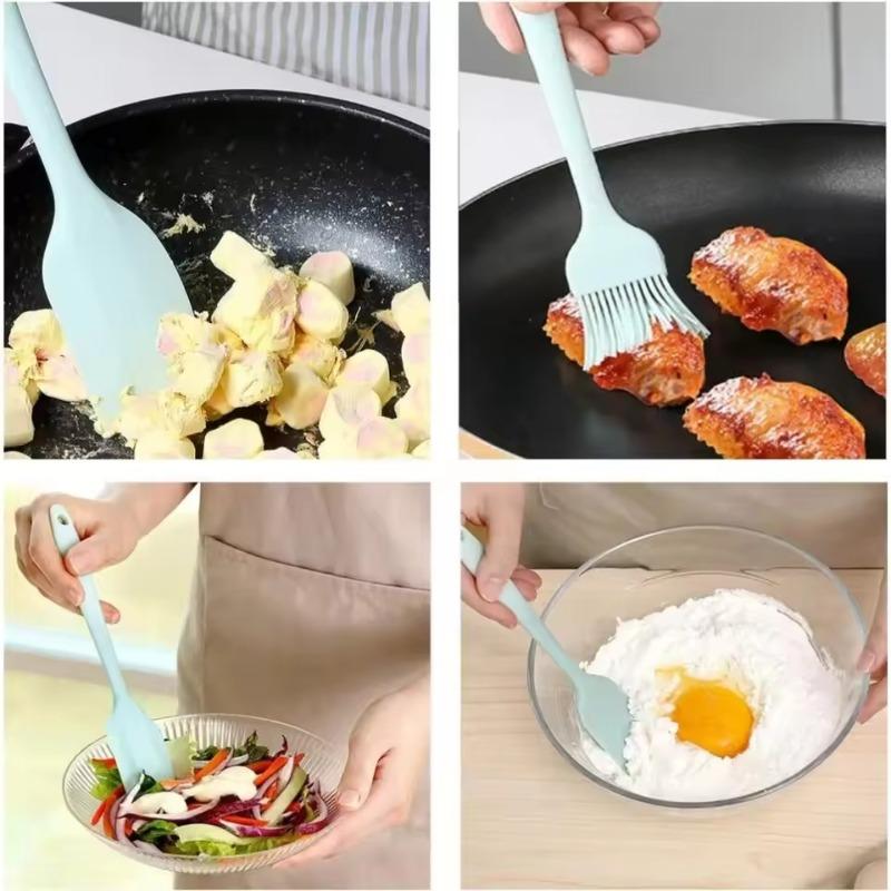 3Pcs/Set Silicone Spatula Set Cake Cream Scraper Oil Brush Non-stick Spatula Jam Spreads Kitchen DIY Cake Baking Tools