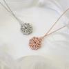 Lucky Clover, A Versatile Necklace with Full Diamond Heart, Creative Design, and Foldable Collarbone Necklace