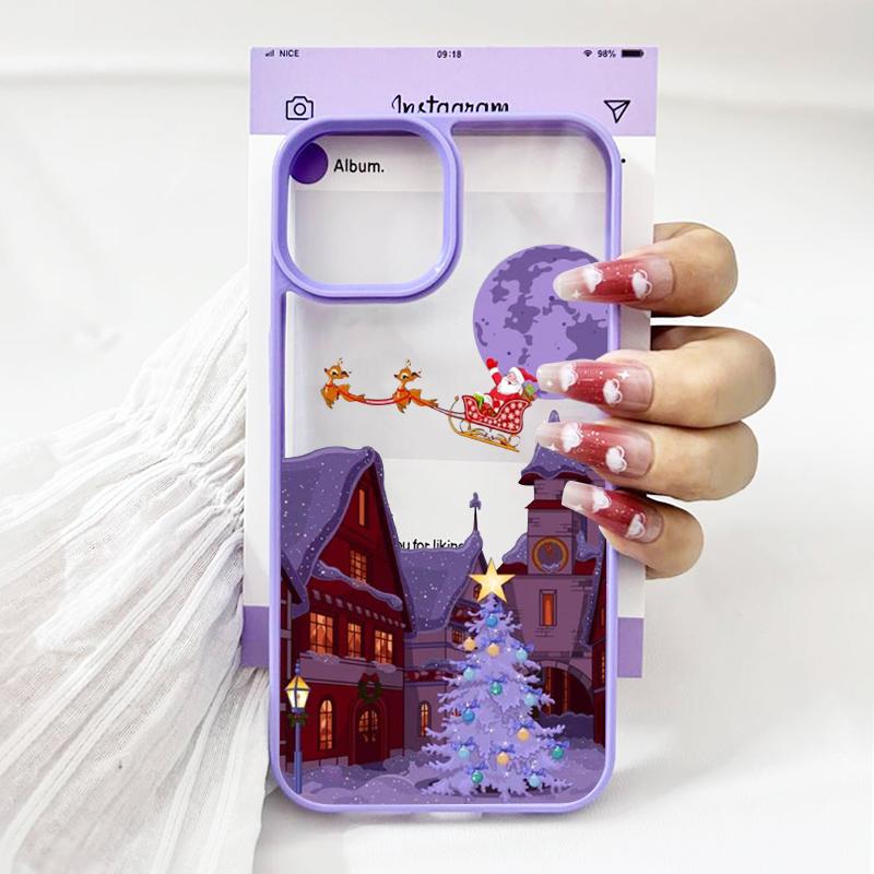 Чехол для телефона Merry Christmas Tree Snow Scene для iPhone 14 13 12 Mini 11 Pro Max 16 15 Pro Max XS XR X 17 8 plus Ударопрочная крышка
