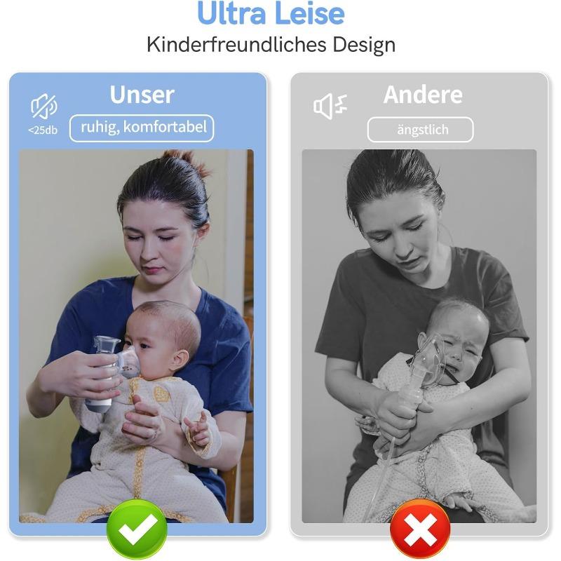 Ультратихий ингалятор для взрослых, детей, размер частиц 1-5 мкм, регулируемое распыление, перезаряжаемый ингалятор