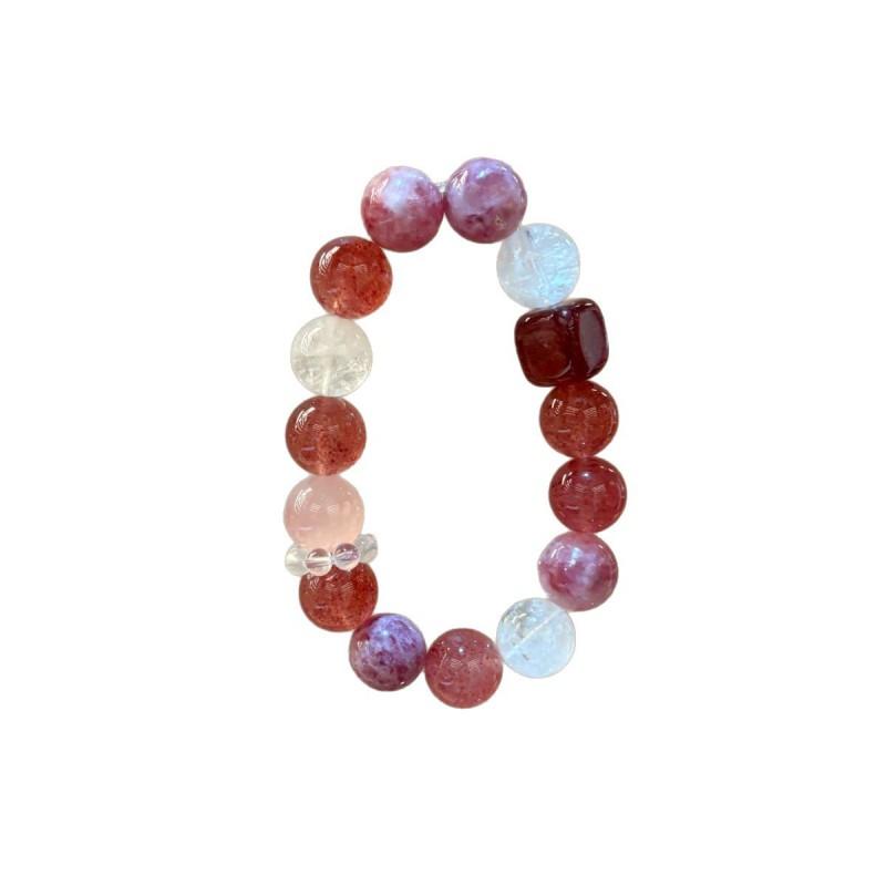 Cherry Fruit Wine Crystal Beaded Bracelet Natural Strawberry Amethyst Women Fashion Jewelry