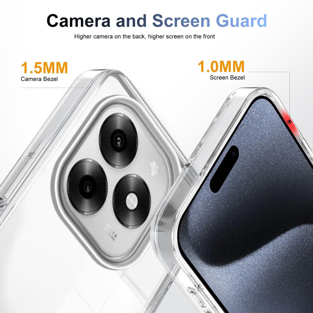 KEYSION Прозрачный чехол для телефона для Itel S23+ S23 Мягкий ТПУ+ПК Противоскользящий HD Прозрачный Ударопрочный Задняя крышка для телефона для Itel A70