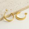 2023 Autumn/Winter C-Shaped Irregular Geometric Earrings for Women - Simple, Versatile, Elegant Design