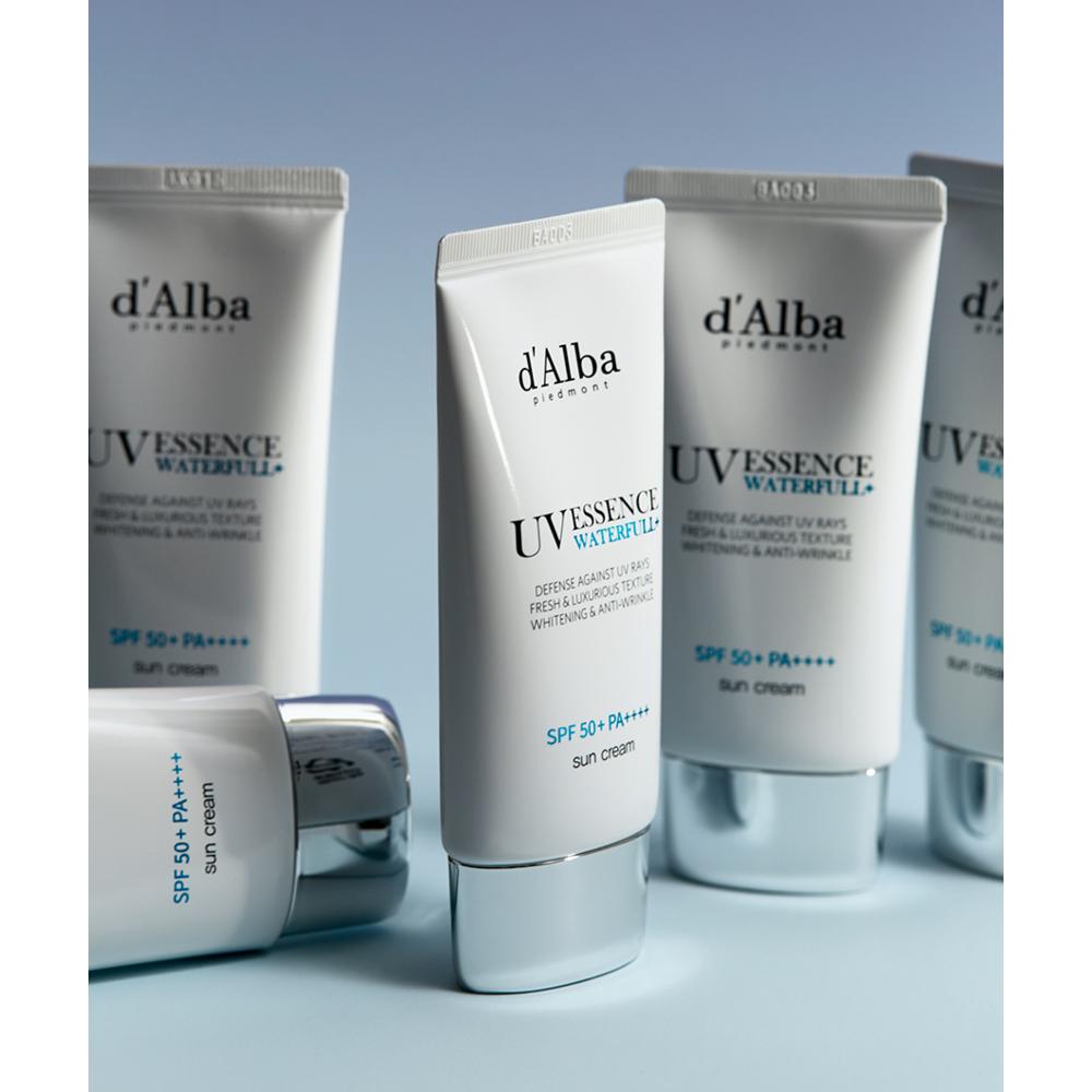 d'Alba Waterful Essence Sun Cream SPF50+PA++++ 50ml 2pcs + Balancing Vegan Gel Cleanser 15ml, 50ml, 2pcs