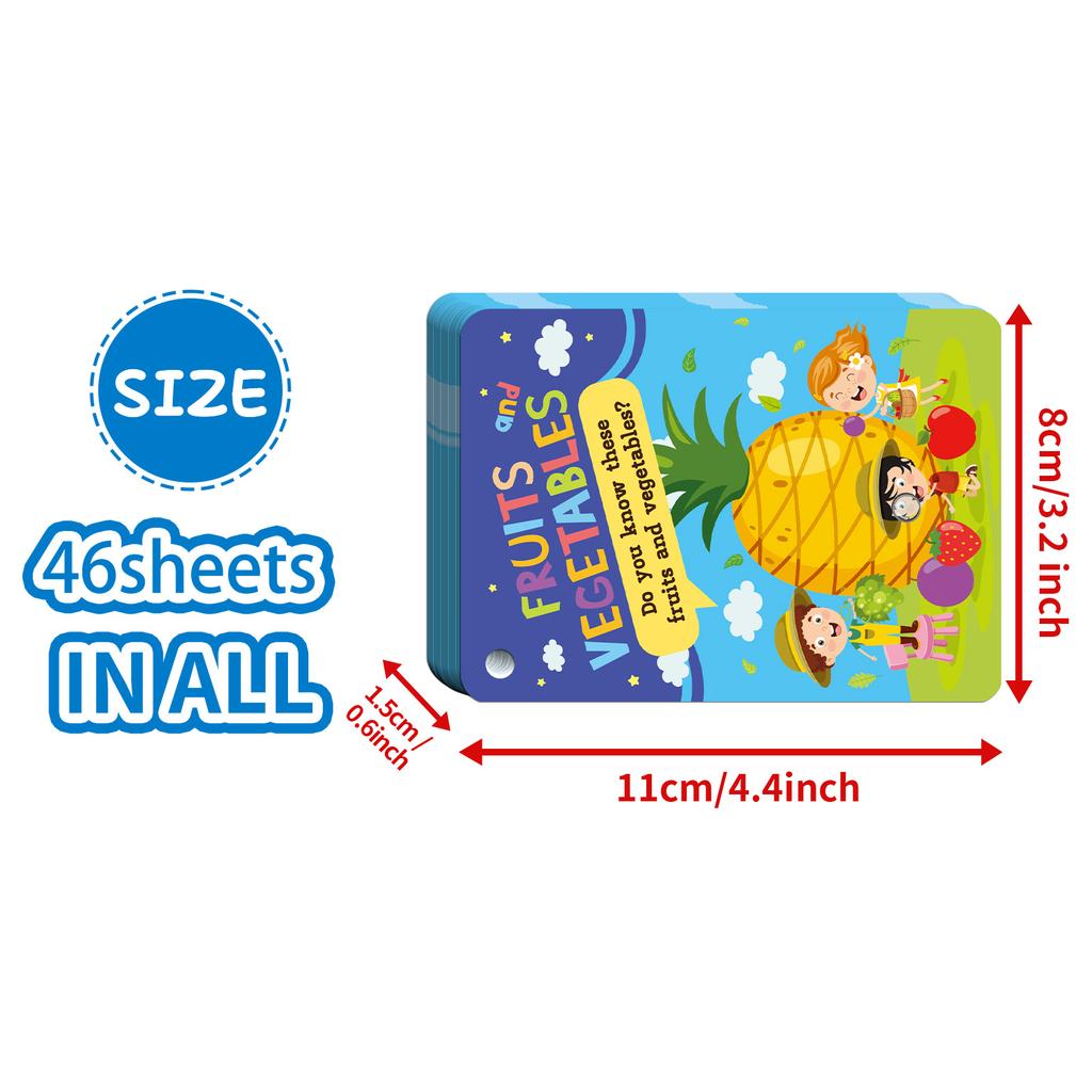 46 Познавательных карточек с фруктами и овощами, Интерактивные карточки для детей, Развивающие карточки для раннего обучения