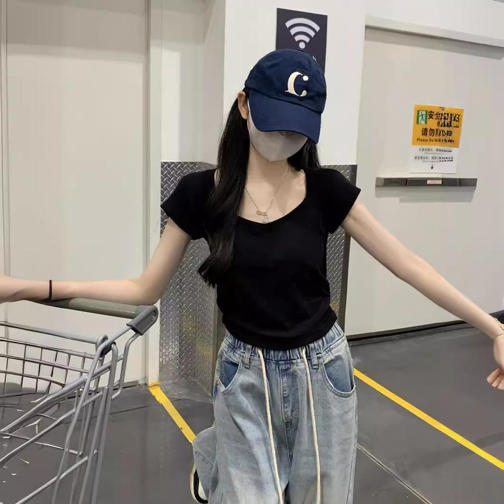 Slim Short-sleeved T-shirt Women's New Style Slim and Elegant Summer Casual and Versatile Student Short Top