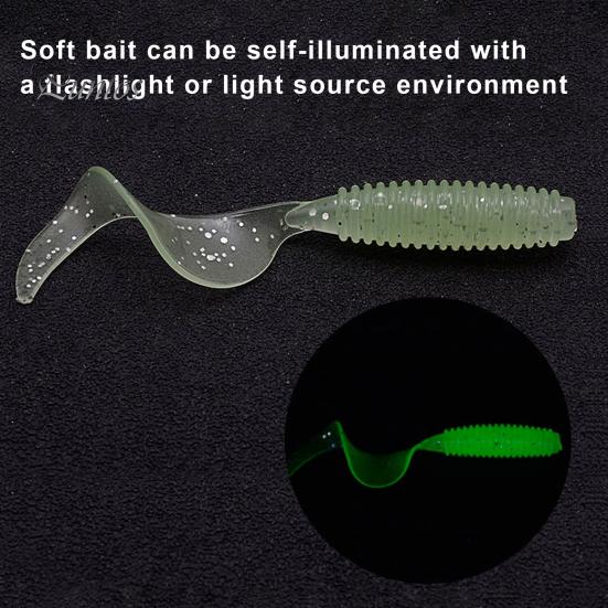 20/30/50 шт. 3/4/5/6/7 см мягкая приманка для червей красочная силиконовая вьющаяся рыболовная приманка с вьющимся хвостом пресноводная соленая вода универсальные рыболовные принадлежности для окуня