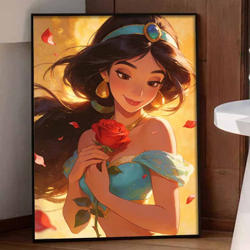 Disney Принцесса Жасмин Роза Алмазная Живопись Арт Набор Ручная Работа DIY5D Домашний Декор Подарок