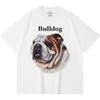 230GSM 100% Cotton T-Shirt Bulldog Print Tees Funny Harajuku Style Combed Cotton Tshirt