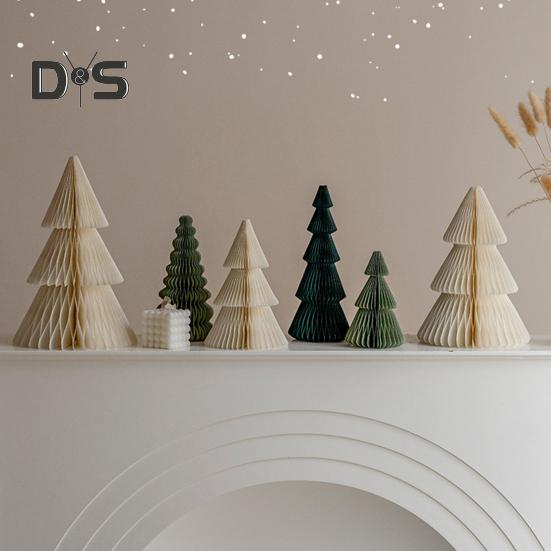 Бумажная рождественская елка 3D сотовая бумажная рождественская елка украшение деревенский настольный центральный элемент для офиса домашний школьный декор