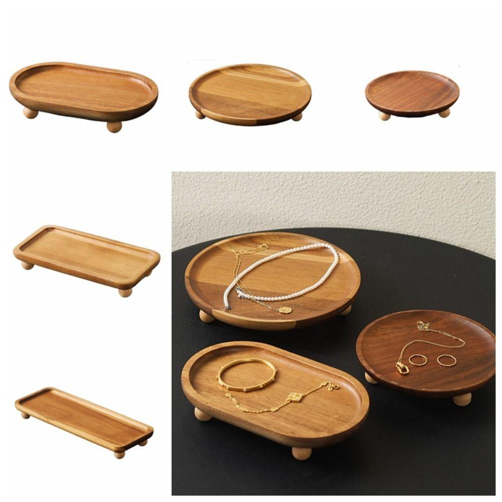 Ретро Деревянная Подставка-Пьедестал Портативная Тарелка для Чая и Кофе Легкая в Использовании Сервировочное Блюдо Украшение Стола