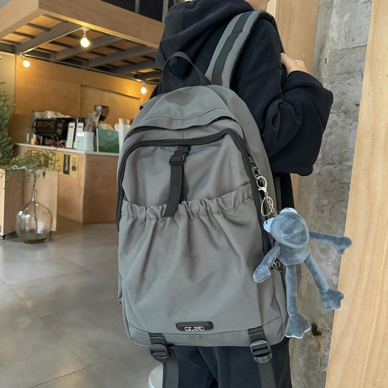 Студенческий школьный рюкзак, однотонный рюкзак большой емкости, рюкзак для старшей средней школы на открытом воздухе