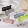 Retro Color Mesh Pencil Case Nylon Zipper Stationery Bag Simple Transparent Bills Bag  Pencil Bag