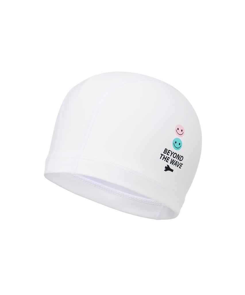 Lenomasuyeongbog Взрослая Белая Шапочка для плавания с рисунком улыбки Pu Ro-Rc2F006-Wh